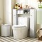 Costway Over The Toilet Storage Cabinet Double Door Bathroom Toilet Storage Organizer Natural/White